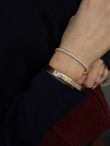 BaubleBar Groovy Letter Custom Hinge Bangle - Gold/Pavé - 
    Get Gifting Early: 20% Off Custom