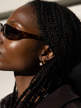 BaubleBar Fallon 18K Gold Bezel Earrings - 8MM Stone -
Crystal Drop Earrings