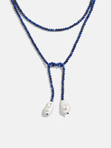 BaubleBar Semi-Precious Pearl Wrap Necklace - Lapis -
Beaded necklace with baroque pearls
