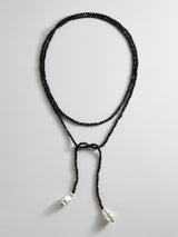 BaubleBar Semi-Precious Pearl Wrap Necklace - Onyx -
Beaded necklace with baroque pearls