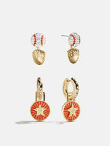 BaubleBar MLB Hoop Earring Set - Houston Astros -
Two pairs of Houston Astros earrings