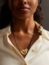 BaubleBar Millie Bubble Heart Cord Necklace - Gold -
Gold heart pendant