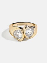BaubleBar Two of Hearts Gold Ring - Gold/Pavé -
Gold crystal ring