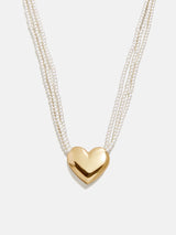 BaubleBar Millie Kids' Bubble Heart Necklace - Gold/Pearl -
Gold heart pendant with pearls