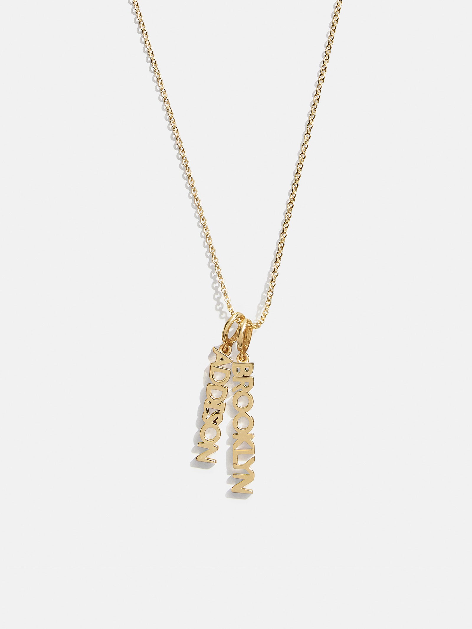 Mini Gold Block Cluster Custom Nameplate Necklace - 2 Names