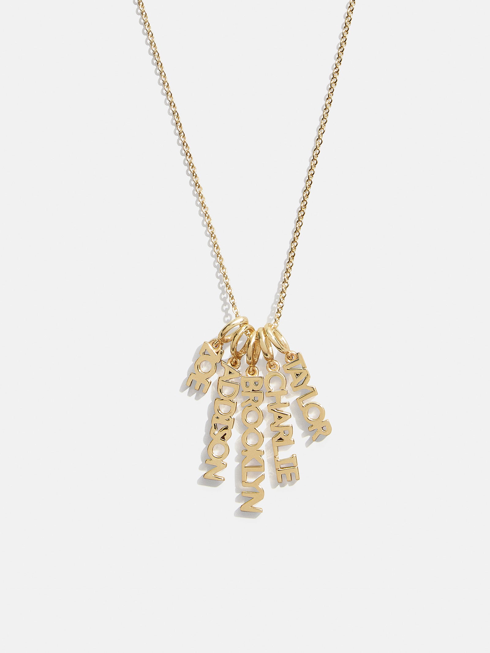 Mini Gold Block Cluster Custom Nameplate Necklace - 5 Names