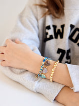 BaubleBar Hearts for Days Kids' Crystal Heart Bracelet - Blue Multi -
Heart charms on a gold bracelet