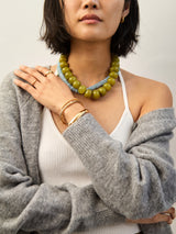 BaubleBar Joan Semi-Precious Necklace - Olive -
Olive chunky bead necklace