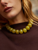 BaubleBar Joan Semi-Precious Necklace - Olive -
Olive chunky bead necklace
