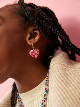 BaubleBar Be My Heart Kids' Earrings - Hot Pink -
Pink heart charm on gold huggies