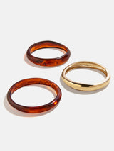 BaubleBar Raven Resin Bangle Set - Tiger's Eye -
Set of three bangle bracelets