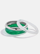 BaubleBar Raven Resin Bangle Set - Malachite -
Set of three bangle bracelets
