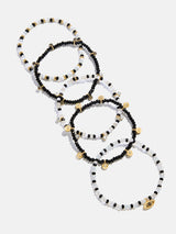 BaubleBar Indya Evil Eye Layered Bracelet Set - Black/White -
Set of five beaded bracelets