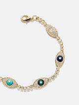 BaubleBar Iris Evil Eye Tennis Bracelet - Gold/Blue -
Adjustable bracelet for stacking