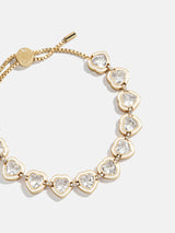 BaubleBar Repeating Heart Crystal Bracelet - Gold/Pavé -
Crystal bracelet for stacking