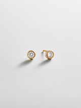 BaubleBar Annabeth 14K Gold Stud Earrings - Round Stone -
Crystal stacking earrings