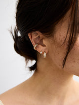 BaubleBar Maeve 14K Gold Earring Set - Gold/Pavé -
Set of three stacking earrings