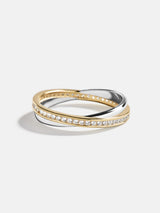 BaubleBar Melanie 14K Gold Ring - Gold/Silver -
Mixed metal stacking ring