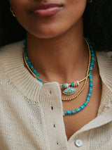 BaubleBar Evil Eye Collar Necklace - Gold/Blue -
Gold choker with charms
