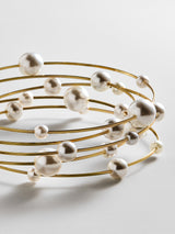 BaubleBar Blair Pearl Bracelet Set - Gold/Pearl -
Set of 5 stacking bracelets