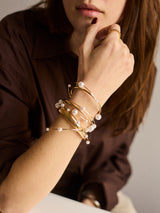 BaubleBar Blair Pearl Bracelet Set - Gold/Pearl -
Set of 5 stacking bracelets