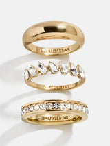 BaubleBar Greta Waterproof Ring Set - Greta Waterproof Ring Set -
Set of four gold rings