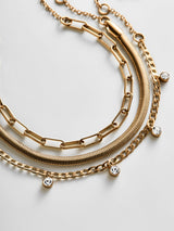 BaubleBar Ainsley Waterproof Bracelet Set - Ainsley Waterproof Bracelet Set -
Set of three gold bracelets