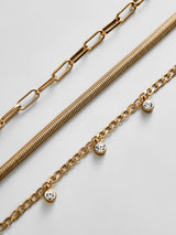 BaubleBar Ainsley Waterproof Bracelet Set - Ainsley Waterproof Bracelet Set -
Set of three gold bracelets