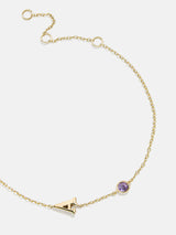 BaubleBar 18K Gold Initial Birthstone Custom Bracelet - Light Amethyst -
20% OFF ONE WEEK ONLY