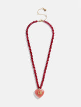 BaubleBar Semi-Precious Heart Custom Initial Necklace - Cherry Quartz -
Made with Love: 15% Off Custom