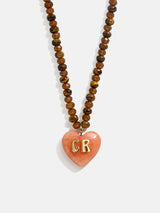 BaubleBar Semi-Precious Heart Custom Initial Necklace - Smoky Quartz -
Made with Love: 15% Off Custom