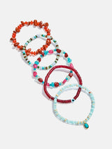 BaubleBar Darcy Beaded Bracelet Set - Red -
Set of five stacking bracelets