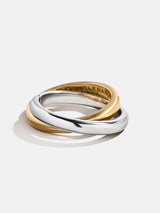BaubleBar Melanie Waterproof Criss-Cross Ring - Gold/Silver -
Gold and silver ring