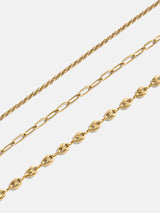 BaubleBar Taylor Waterproof Necklace Set - Gold -
Gold chain necklace layers