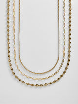 BaubleBar Taylor Waterproof Necklace Set - Gold -
Gold chain necklace layers