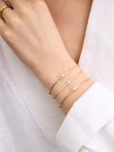 BaubleBar Valentina 14K Gold Cuff Bracelet - Gold Cuff, Oval Stone -
Crystal stacking bracelet