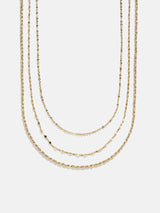 BaubleBar Emma 14K Gold Layered Necklace - Emma 14K Gold Layered Necklace -
3-in-1 necklace for easy styling