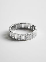 BaubleBar Isabella Sterling Silver Cigar Band - Silver/Pavé -
Crystal statement ring