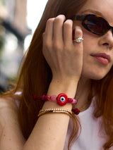 BaubleBar Bright Eyed Beaded Bracelet - Red -
Evil eye bracelet for stacking