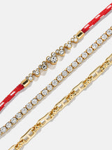 BaubleBar Disney Mickey Mouse Layered Bracelet - Gold/Red -
3-in-1 bracelet for easy stacking
