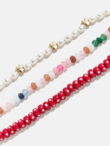 BaubleBar Disney Mickey Mouse Semi-Precious Layered Bracelet - Pearl -
3-in-1 bracelet for easy stacking