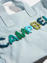 BaubleBar Thready to Go Kids’ Custom Duffle - Light Denim/Blue Multi -
Personalized travel bag