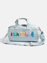 BaubleBar Thready to Go Kids’ Custom Duffle - Light Denim/Multi -
Personalized travel bag