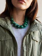 BaubleBar Jane Beaded Necklace - Smoky Malachite -
Chunky statement necklace