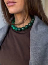 BaubleBar Jane Beaded Necklace - Striped Malachite -
Chunky statement necklace