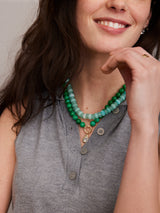 BaubleBar Janette Beaded Ring Necklace - Malachite -
Resin charm necklace