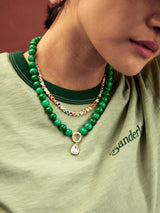 BaubleBar Janette Beaded Ring Necklace - Malachite -
Resin charm necklace