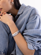 BaubleBar Odessa Hinge Bangle Bracelet - Silver -
Chunky bangle bracelet