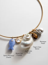 BaubleBar Kacey Removable Charm Collar Necklace - Gold/Pearl -
Customizable charm necklace