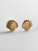 BaubleBar Marina Gold Seashell Earrings - Gold -
Gold statement studs